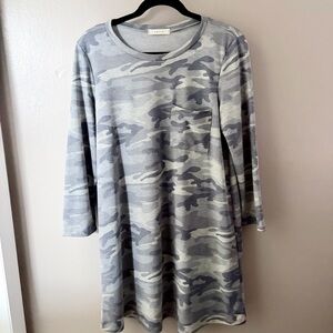 Entro Gray Camouflage Dress